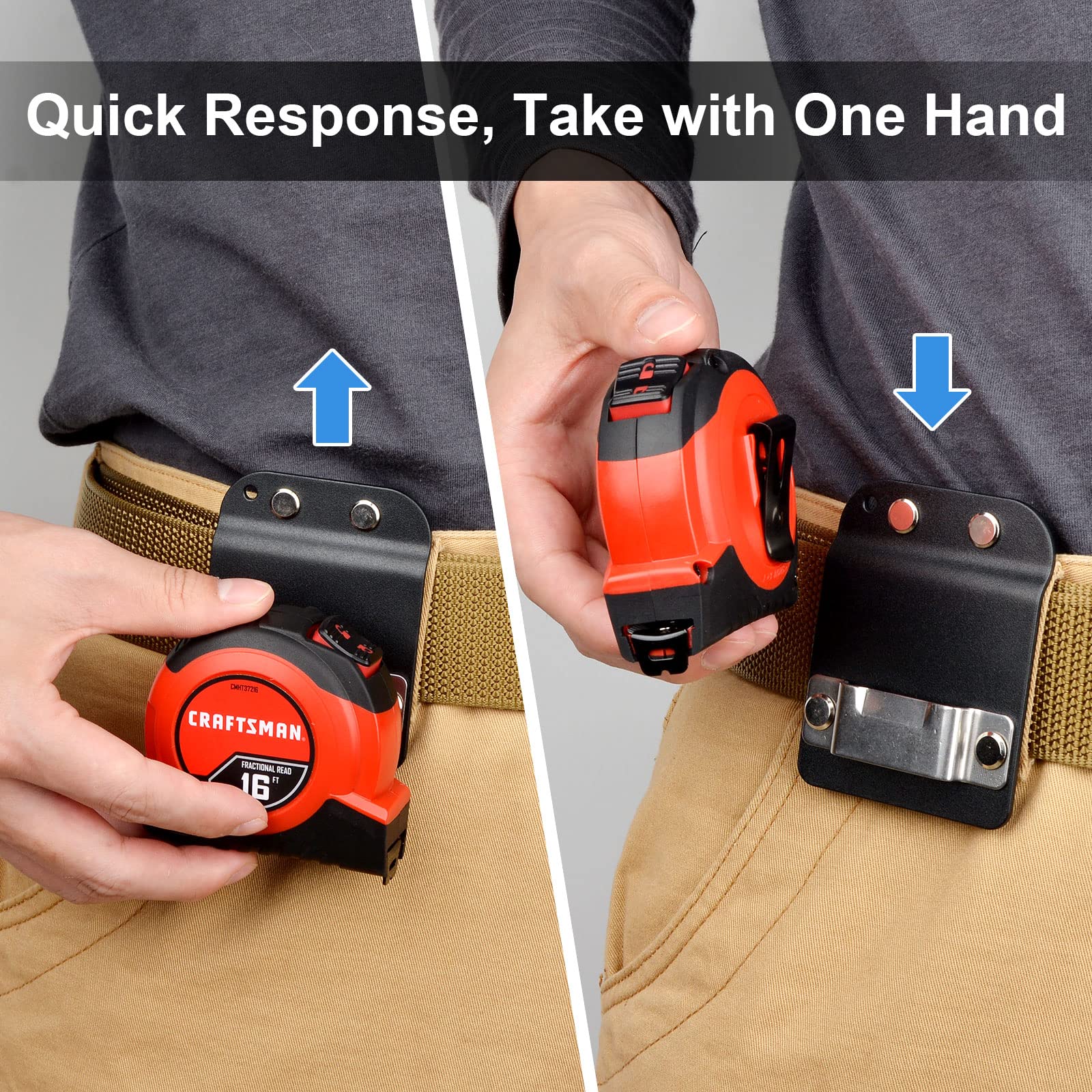 Healvaluefit TapeCatcher low-profile clip sits flush against the body.
