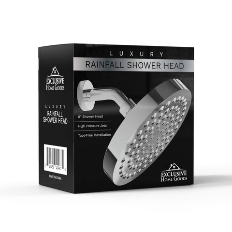 Heatistence deluxe rainfall head fits standard showers for easy retrofit.