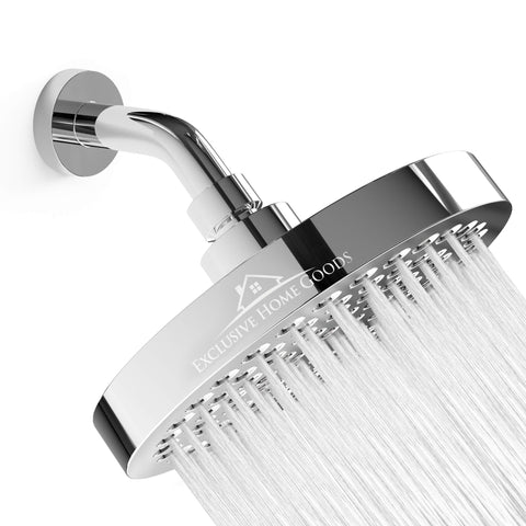 Heatistence luxury rainfall shower head with 6-inch chrome finish for spa-like showers.
