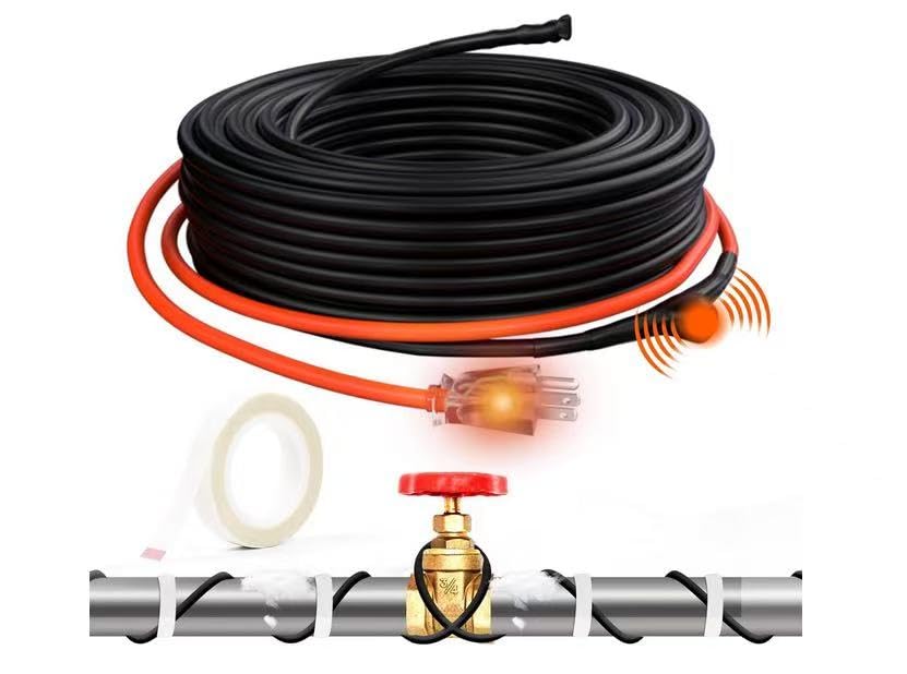 HEATIT 12ft self-regulating cable protects pipes from freezing.