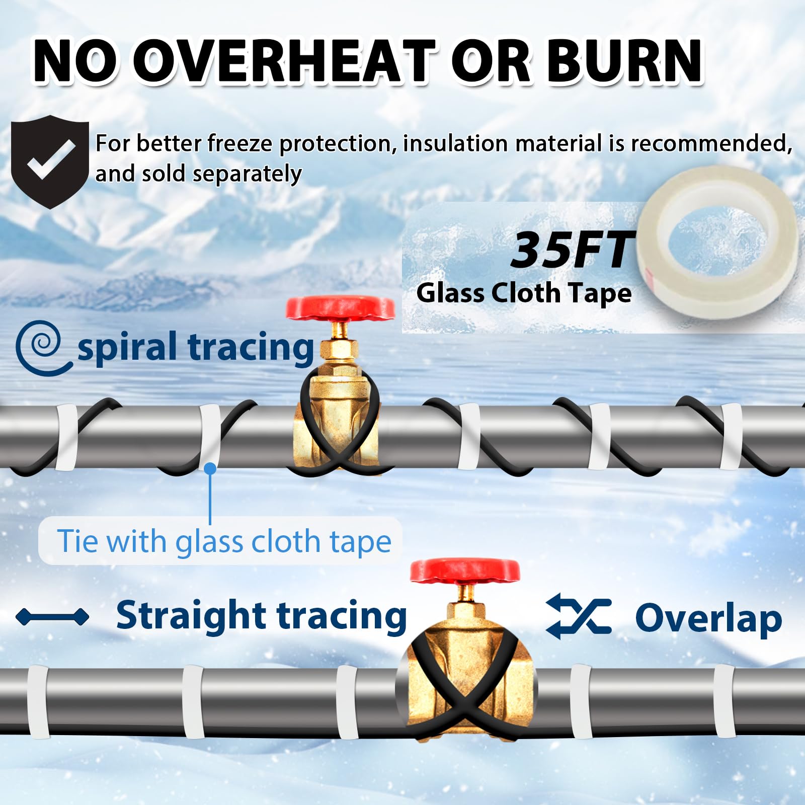 Easy installation with lengths from 3 to 160 feet