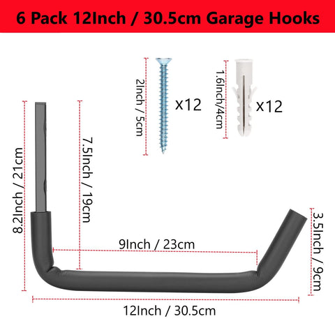 Heavdace heavy-duty wall hanger keeps garden tools organized and accessible.