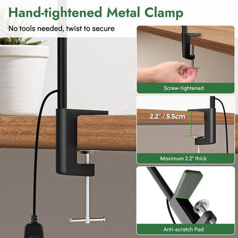 HECDSTLY 27inch flexible arm provides precise light direction for reading and crafting.