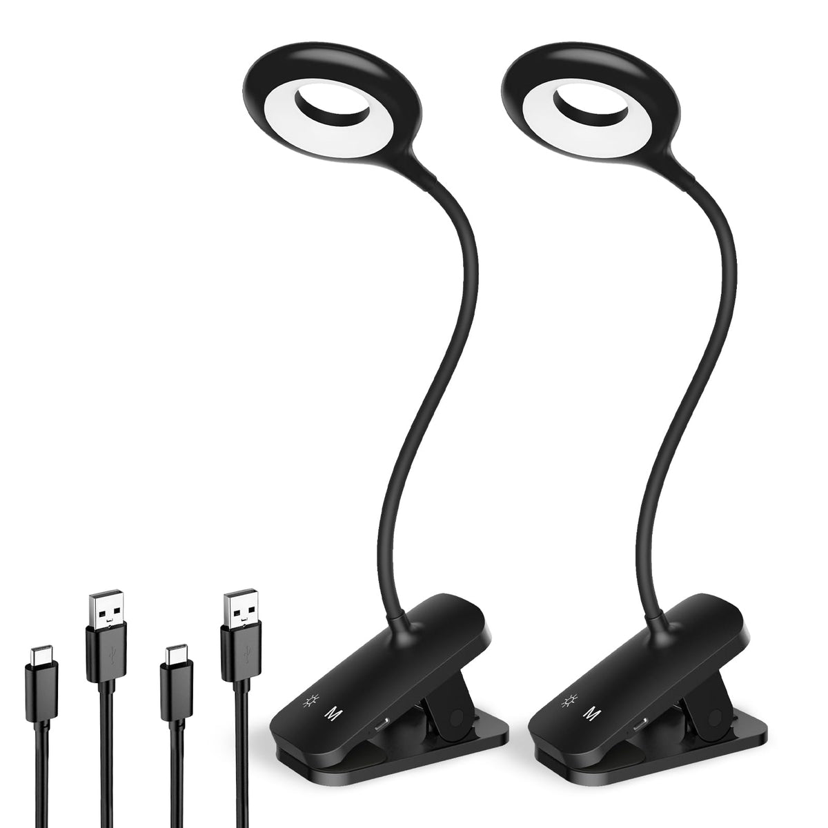 HECDSTLY clip-on reading light attached to bed headboard for easy nighttime reading