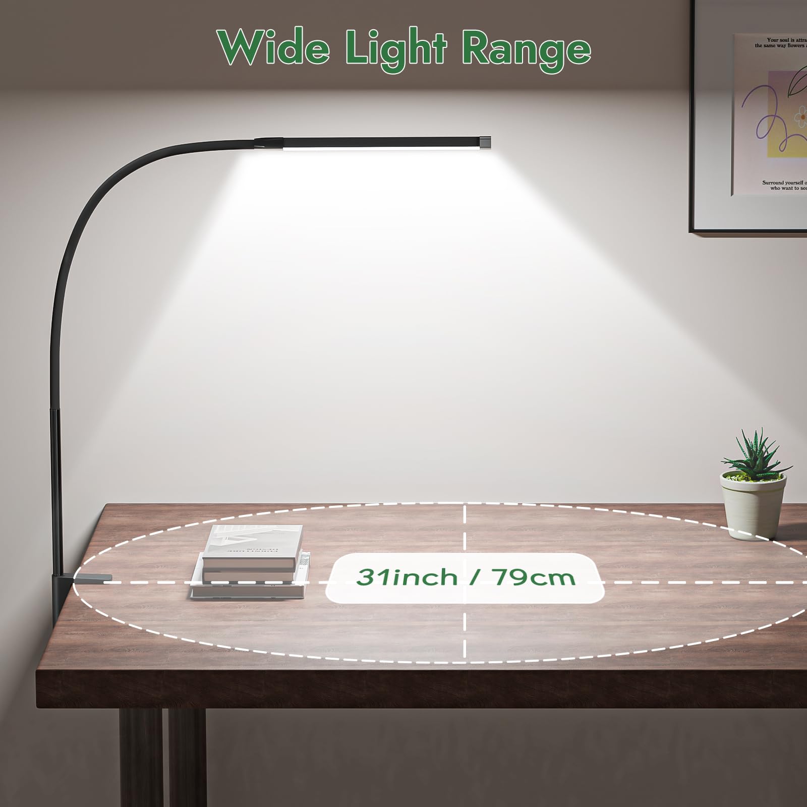 HECDSTLY clip lamp offers rotatable head for flexible lighting from any angle.