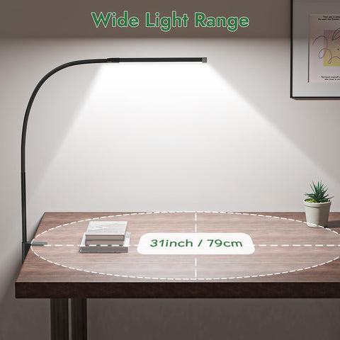 HECDSTLY clip lamp offers rotatable head for flexible lighting from any angle.