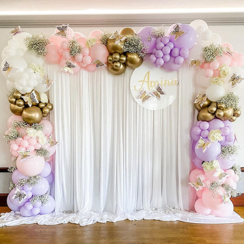 Hecis versatile event backdrop for weddings, parties, and photo shoots.