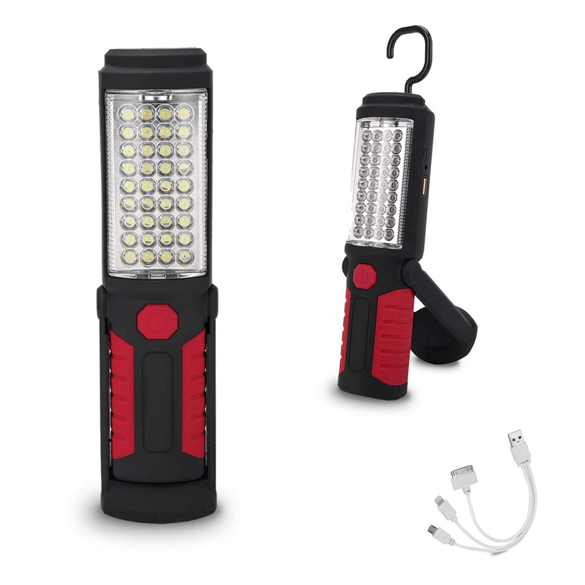 HEDAQI rechargeable work light with magnetic hook for hands-free illumination during repairs.