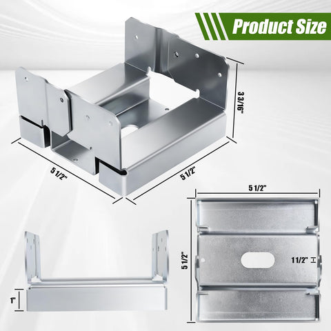 Hedday galvanized steel post base resists rust in outdoor weather.