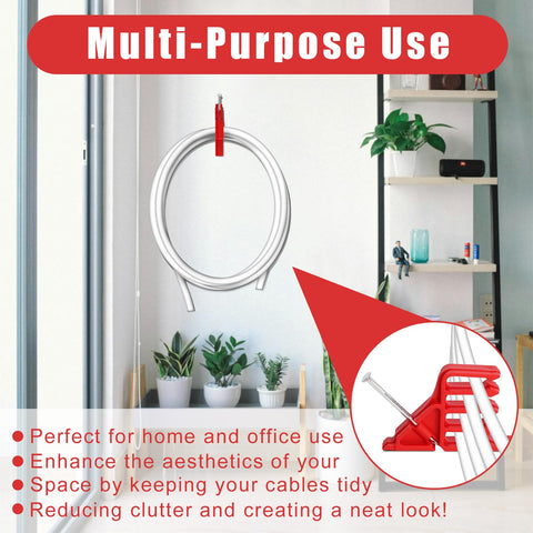 Hedday elastic cable holder in action gripping varying thickness cables.