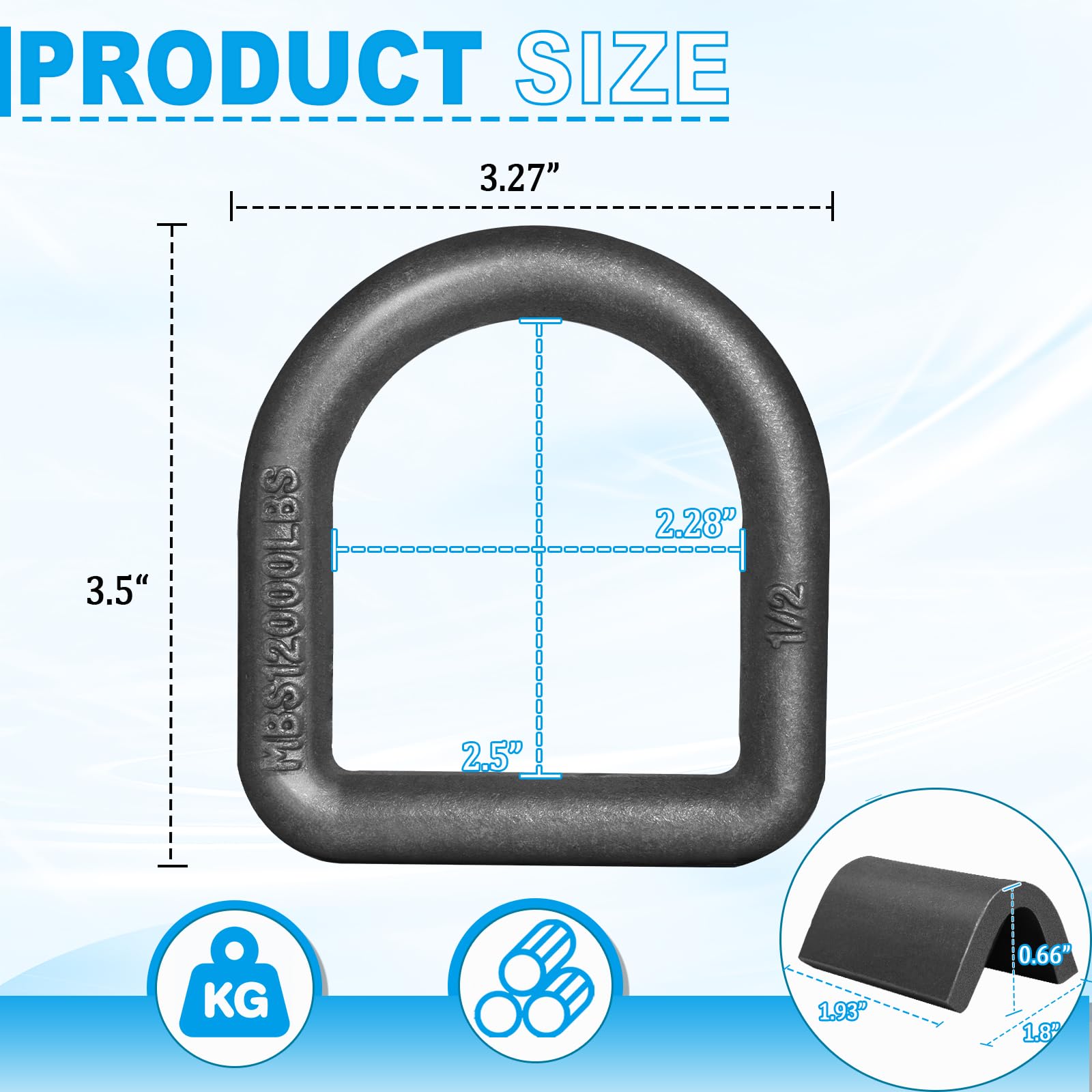 Hedday galvanized finish D-ring 1/2 inch shows rust resistance for outdoor use