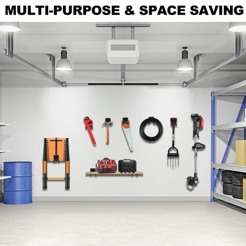 Heevir garage hooks include hardware for secure installation.