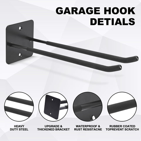 Heevir heavy-duty steel garage hook close-up showing durability.