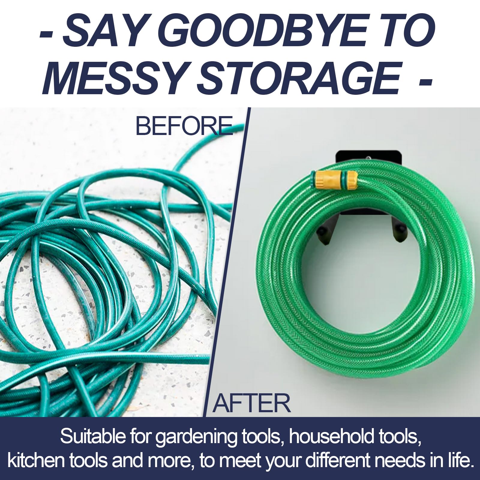 Heevir rubber-coated hooks prevent slipping and protect items.