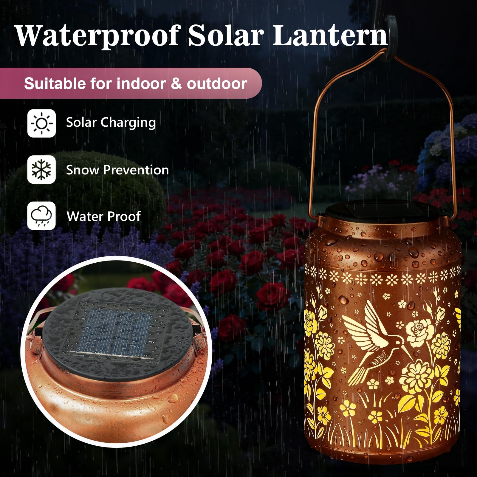HEGUD rose garden decor lantern invites outdoor gatherings at dusk