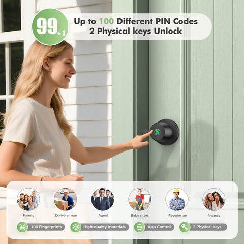 HEI LIANG biometric lock interface showing unlock history and settings
