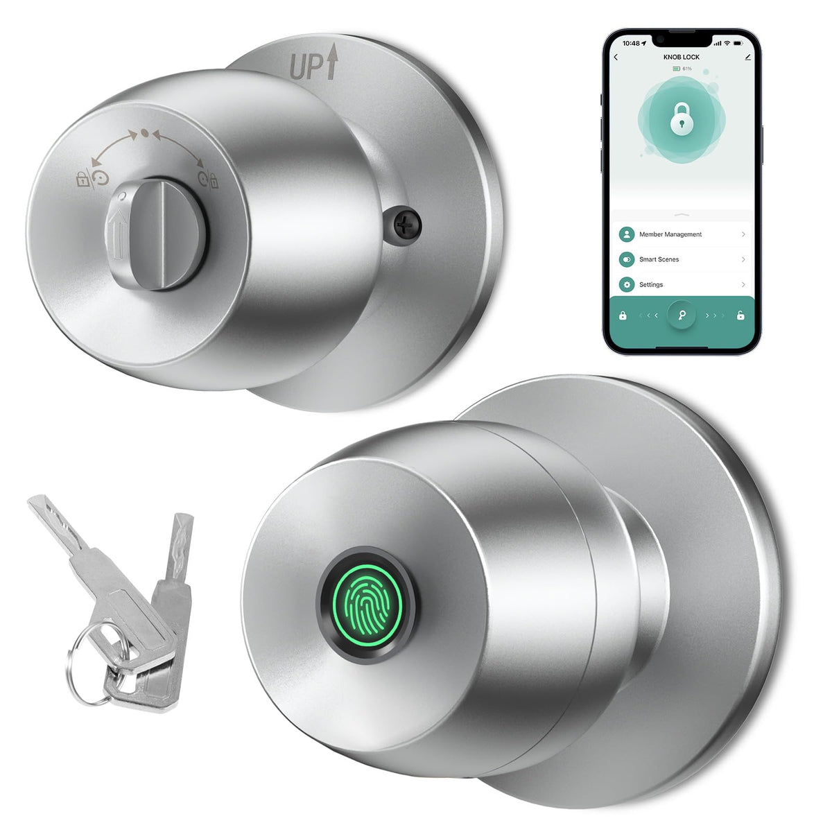 HEI LIANG fingerprint door knob with fingerprint scan for quick, secure access.