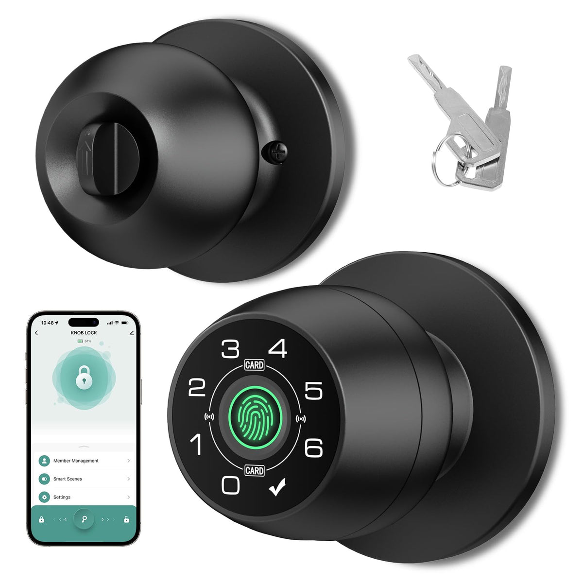 HEI LIANG fingerprint door lock front view for easy keyless entry