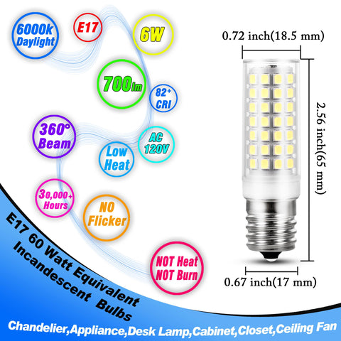 Heifymi E17 bulb featuring ceramic heat sink for cooler, longer life