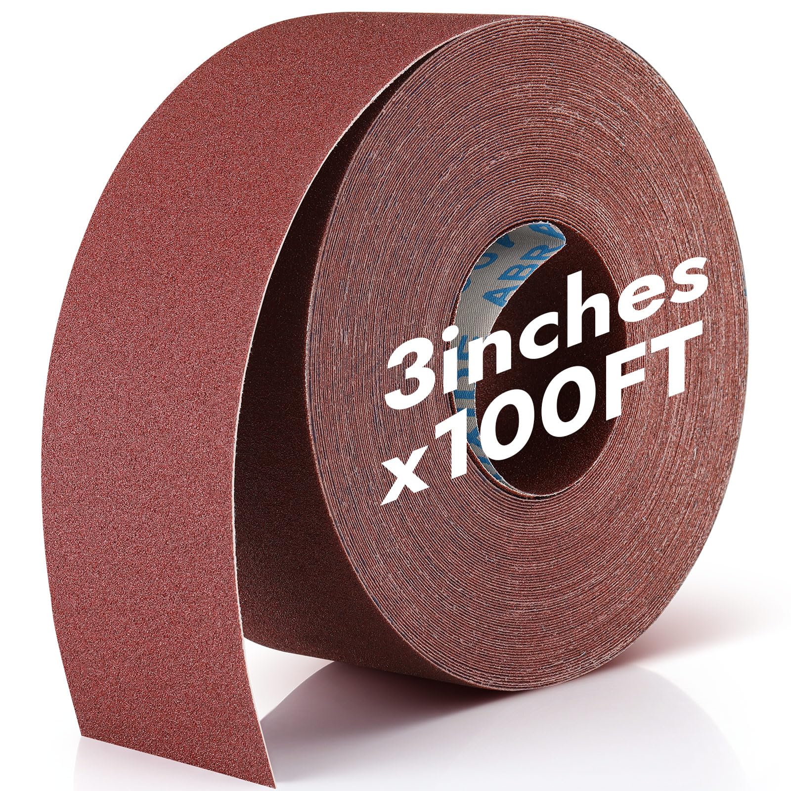 Heigble 120‑grit sandpaper roll image for 3x100ft woodworking prep.