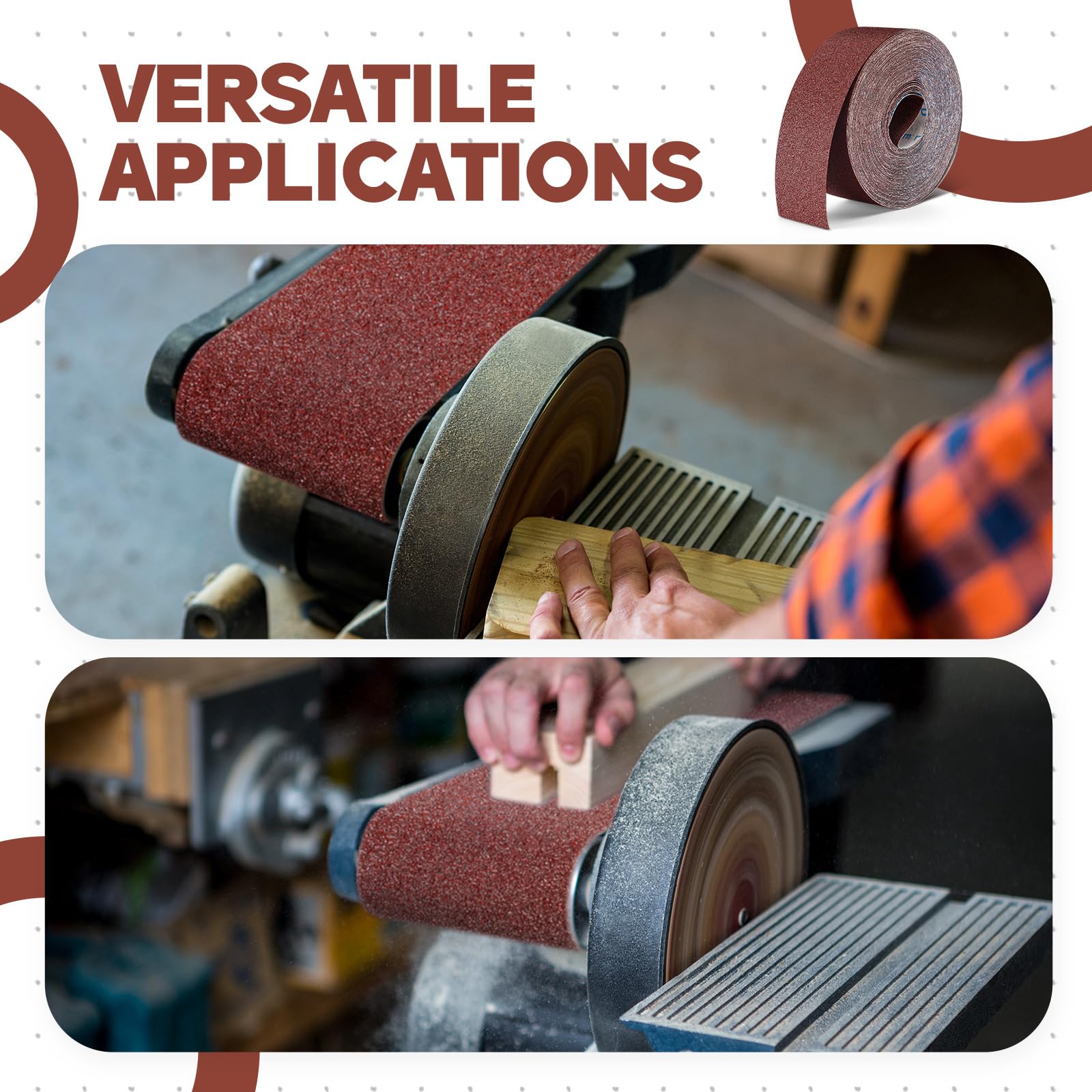 Heigble drum-sander compatible roll for efficient material removal