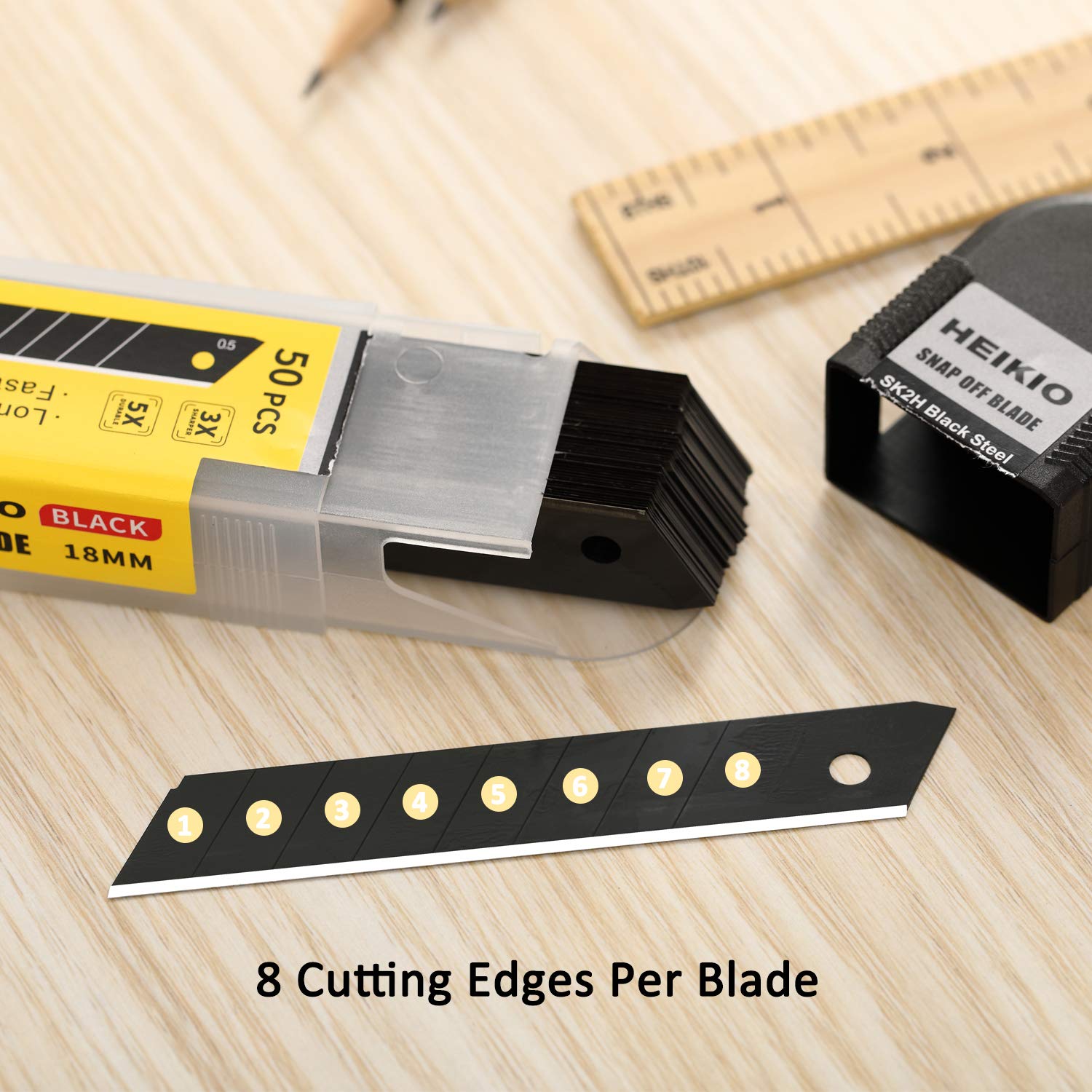 HEIKIO compatible with most 18mm retractable knives for easy replacement.