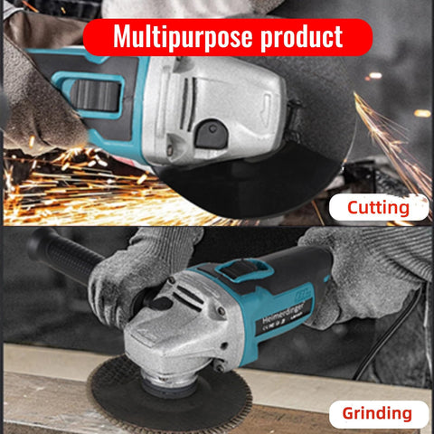 Heimerdinger angle grinder with two-position side handle for comfortable grip