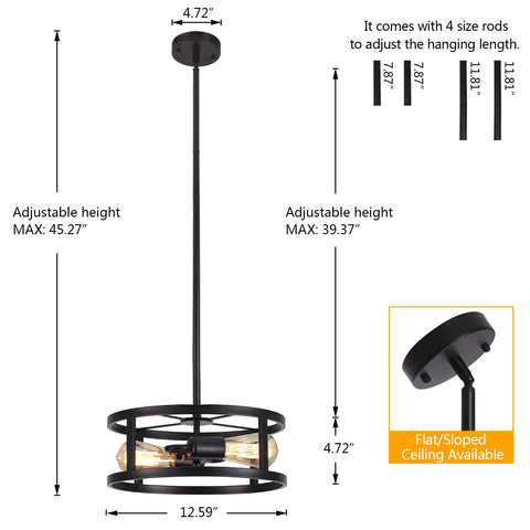 Heircido fixture installs smoothly on flat or sloped ceilings.