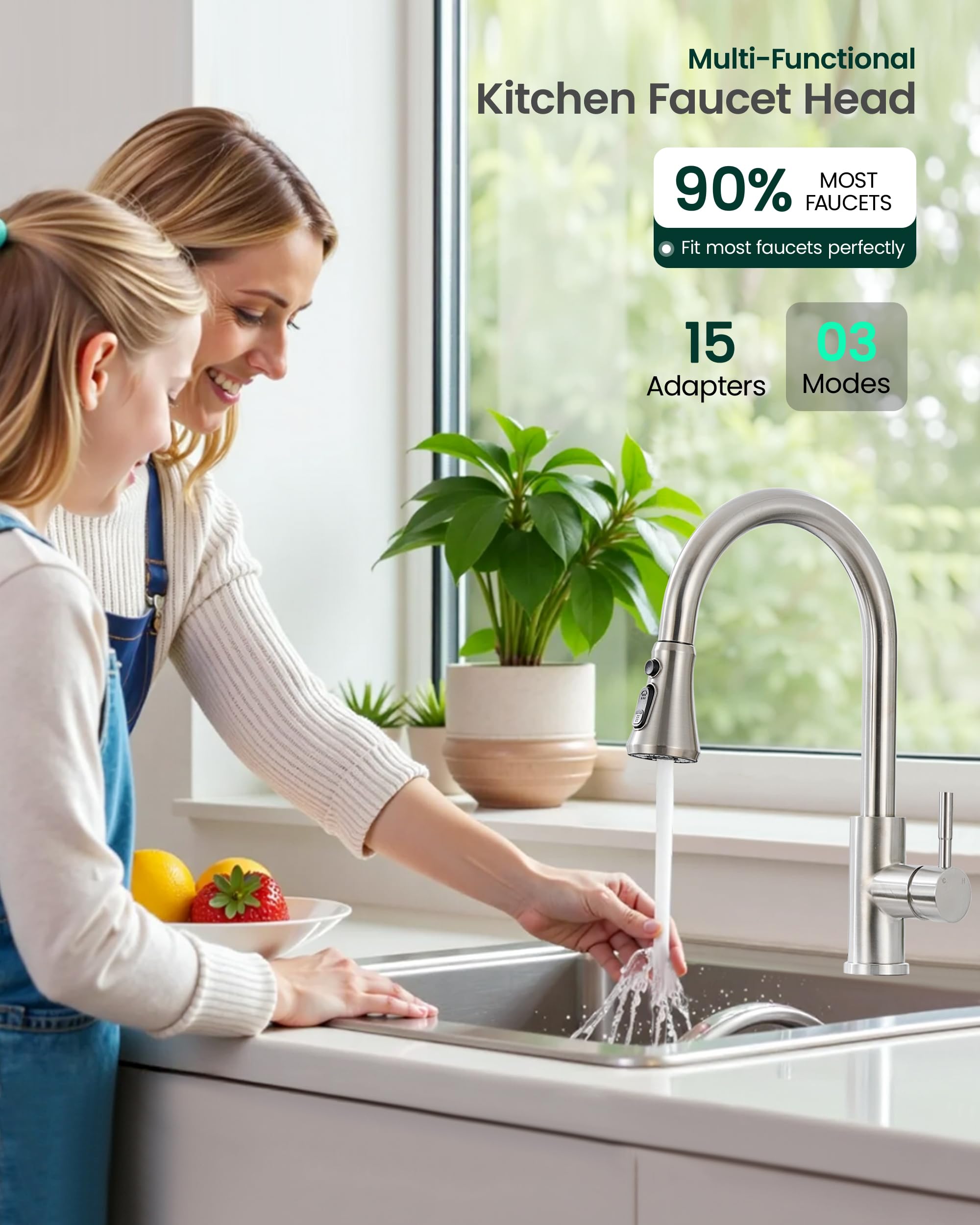 HEISOK 15-adapter kit demonstrates universal compatibility across faucets