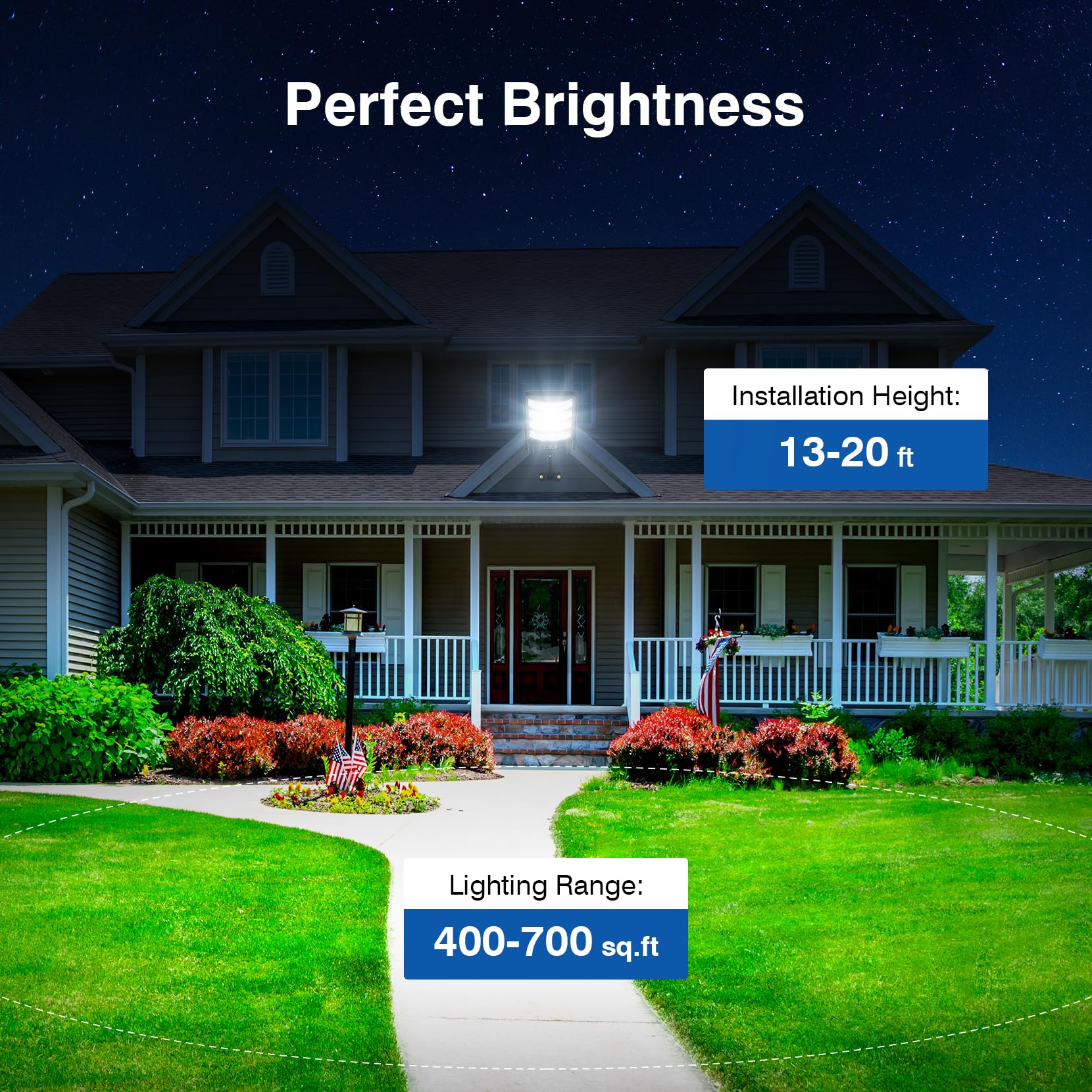 Heisolcool light with motion sensor and remote enables hands-free outdoor control.