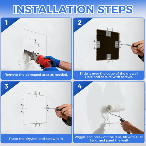HEIWUKONG install-drywall-clip-step-by-step demonstrates easy DIY use.