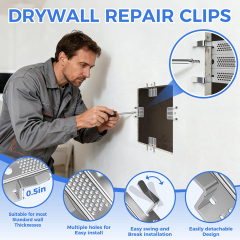 HEIWUKONG stainless steel drywall clip shown for durable, rust-resistant repairs.