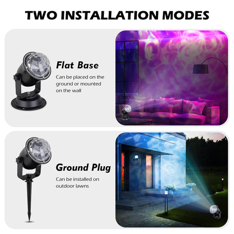 Hekation water wave ocean effect projector lights illuminate yards for holidays and parties