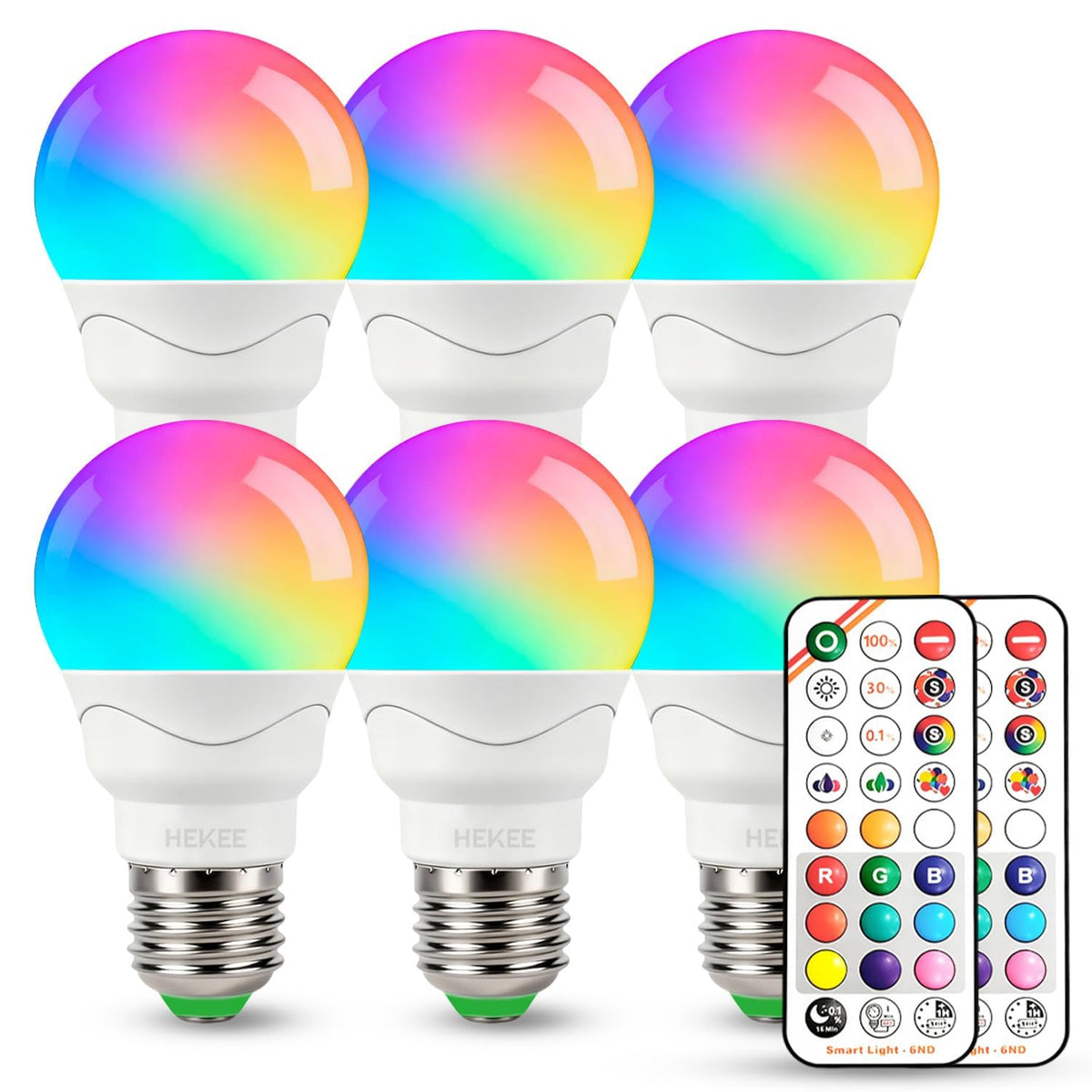 HEKEE color-changing bulb with remote control for room-wide mood lighting