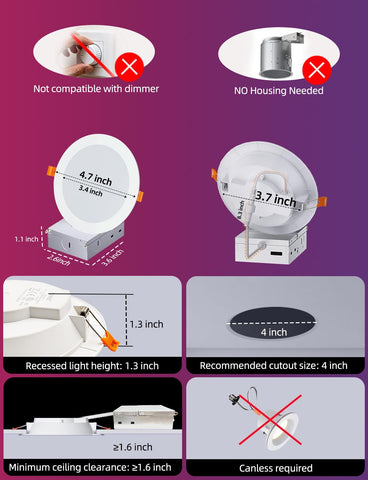 HEKEE color-changing LED downlight with remote for mood lighting