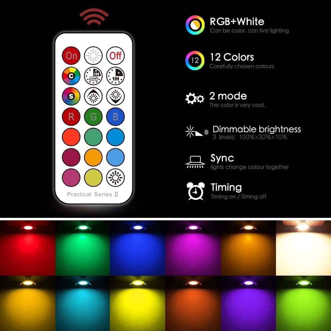 HEKEE remote brightness control for 100%, 30%, and 1% levels