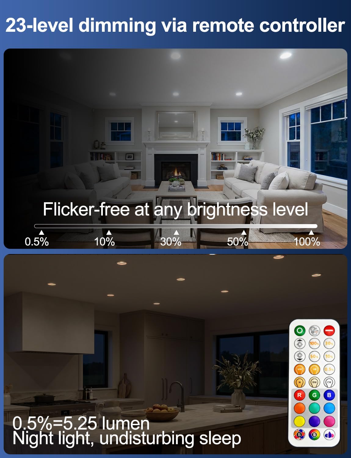 HEKEE warm white 2700K recessed downlight for cozy living spaces