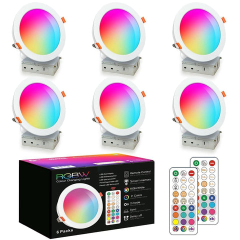 HEKEE color-changing recessed downlights six-pack for versatile ambiance