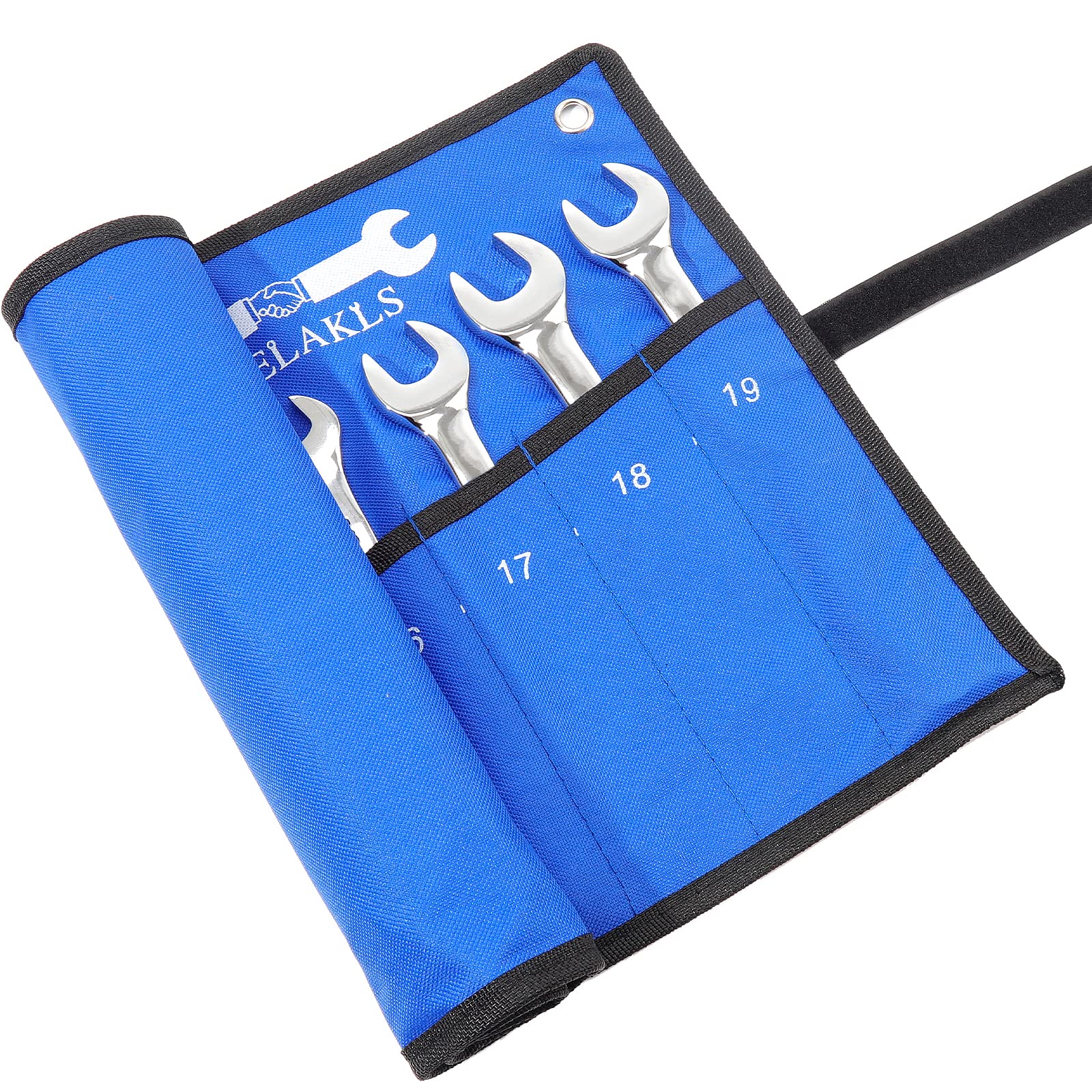 HELAKLS car trunk tool organizer showing portable roll ready for on-the-go jobs.