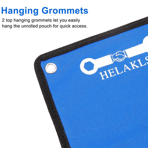 HELAKLS wrench roll folded-compact for space-saving storage and easy transport.