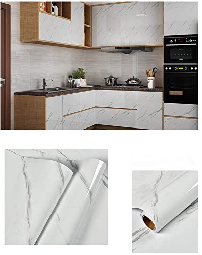 HELLKIT marble wallpaper used for a craft project on furniture