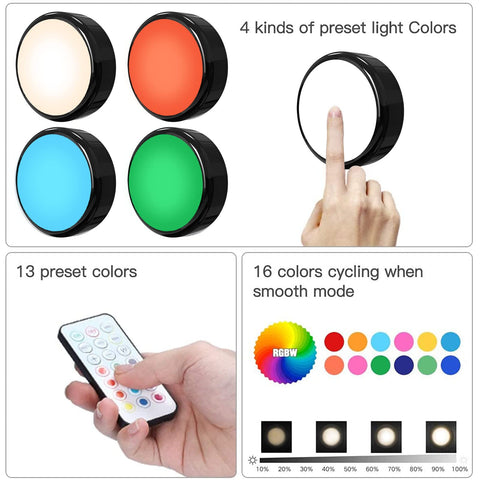 HELPLEX dimmable puck light lets you customize brightness.