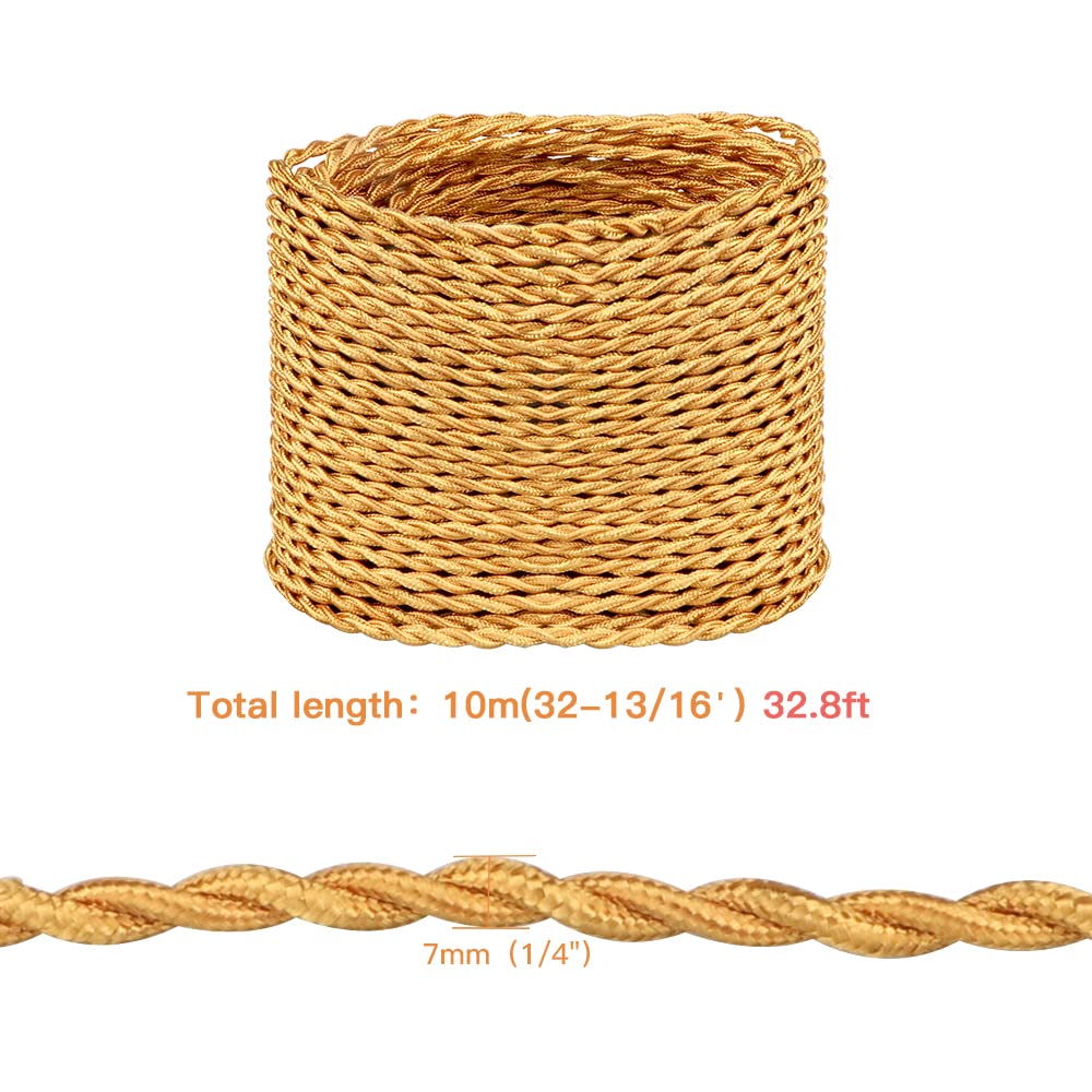 Helunsi 18 gauge two-conductor cloth wire ideal for DIY lamp and fixture repairs.