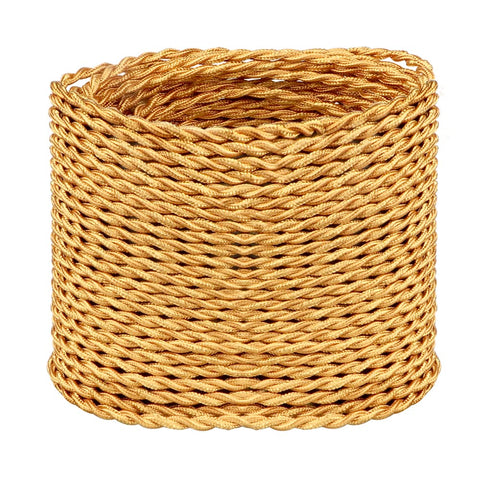 Helunsi gold twisted cloth covered wire for vintage lighting projects with stylish retro appeal.