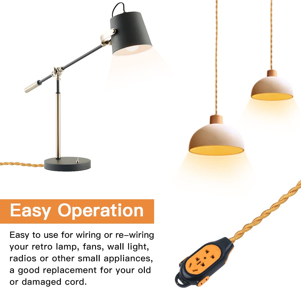 Helunsi soft-flex fabric wire supports easy routing in shelves and wall sconces.