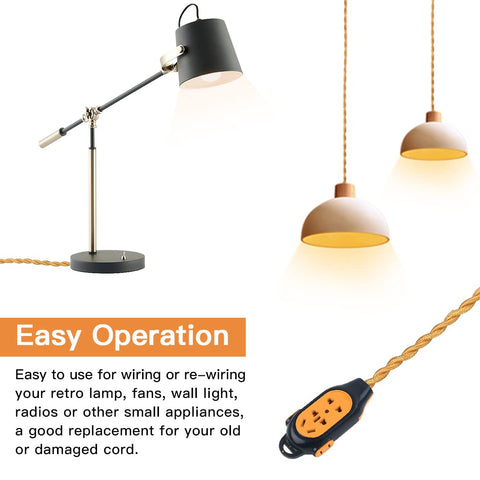Helunsi soft-flex fabric wire supports easy routing in shelves and wall sconces.
