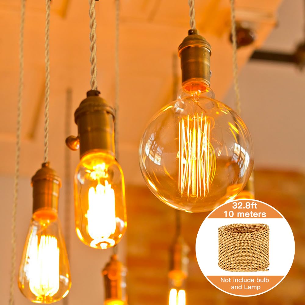 Helunsi vintage cloth-covered wire enhances retro decor while reliable power delivery.