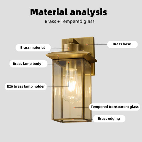 Hemali brass outdoor wall light rustproof texture emphasizes long-lasting outdoor resilience.