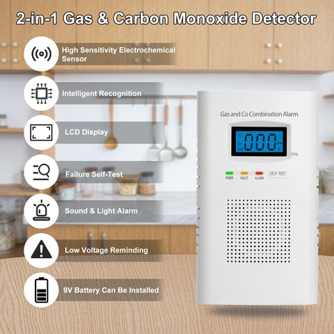 Hembisen 2in1 detection confirms CO and combustible gases in home spaces.