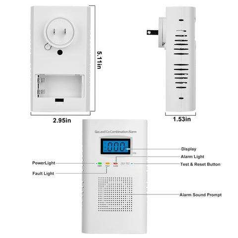 Hembisen 2in1 digital display close-up shows ppm and LEL readings for quick awareness.